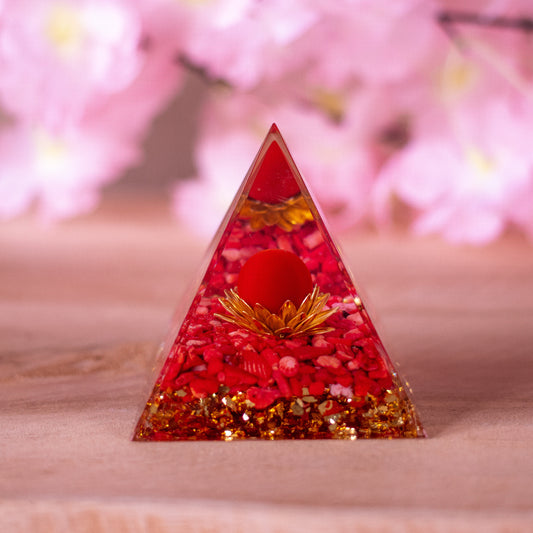 Pyramide Orgonite Jaspe LOTUS